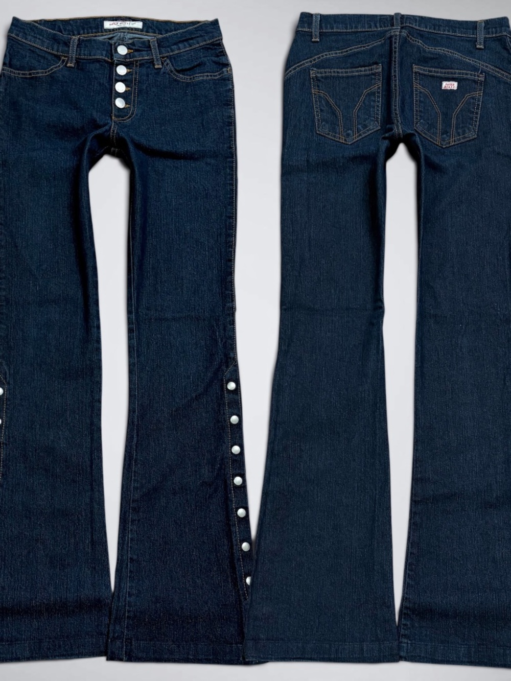 Y2K VTG Miss Sixty Low-Mid Exposed Button Fly Flare Jeans